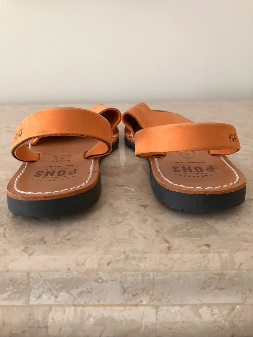 PONS Women's Leather Slingback Sandals in Tan - Picture 3 of 9